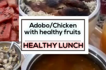 HEALTHY LUNCH  | ADOBO CHICKEN WITH FRUITS