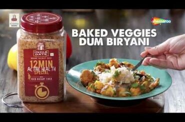 Healthy Baked Veggies Dum Biryani Recipe | Healthy Food | India Gate Brown Rice #JumKeKhao