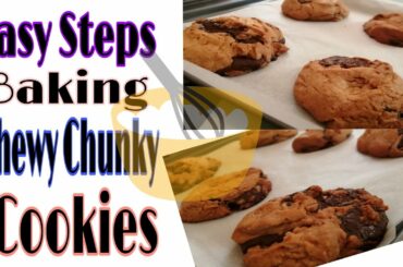 CHEWY CHUNKY CHOCO CHIP COOKIE //easy recipe #yummy #unsweetened