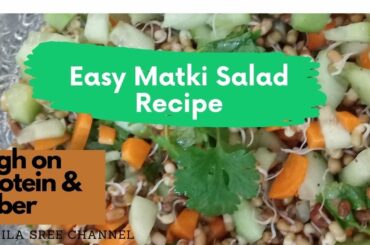 Vegetable Matki Salad Recipe//How to make Healthy Diet Sprouts Salad to Loose Weight