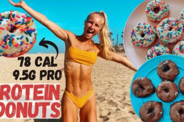 HEALTHY PROTEIN DONUTS FOR WEIGHT LOSS AND ABS! Low calorie protein dessert recipe. Macro friendly
