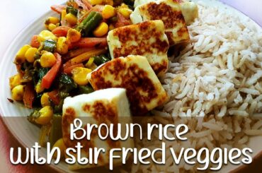 Brown rice with stir fried vegetables I healthy and low-calories I recipe by Clean eating habitat
