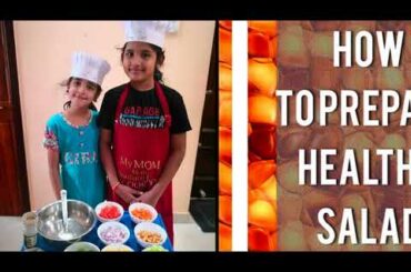 How to make a healthy colourful Salad recipe narrated by kids