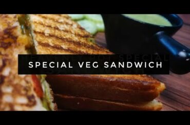 special Veg sandwich / easy & quick sandwich with cheese and salsa