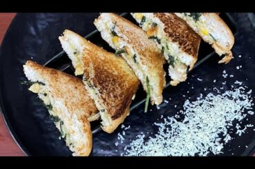 Spinach chessy corn sandwich/palak corn sandwich