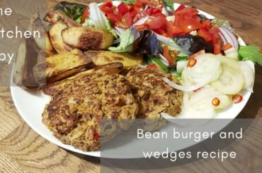 BEAN BURGER AND WEDGES RECIPE | COOK WITH ME | VEGETARIAN GLUTEN FREE LOW CALORIE RECIPE