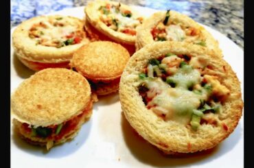 Cheesy Discs | Cheesy Veg Disc|Healthy Baked Appetizer | Indian Bread Appetizer Recipe