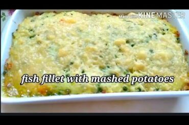 Baked fish fillet with mashed potatoes easy healthy food