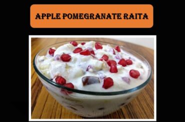 Apple Pomegranate Raita Recipe. Yogurt Dip Recipe.