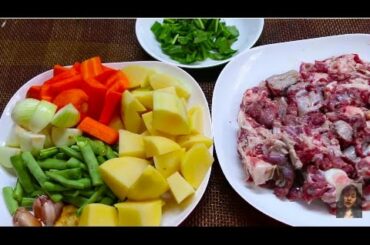 Asian At Home, Cooking Cow Tail Soup With Mix Vegetable, Healthy Village Food