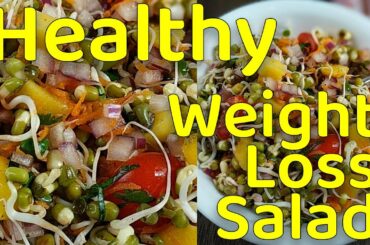 Sprouted Moong Salad - Healthy Low Carb Recipes - Weight Loss Recipes - How to make Sprouts Salad