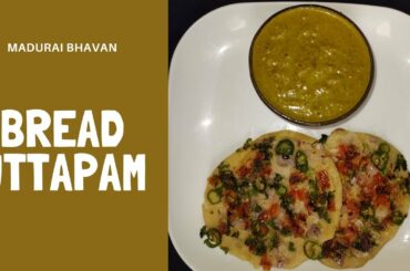 Bread Uttapam Recipe Simple Quick Healthy Breakfast - Wheat Bread Onion Uthappam