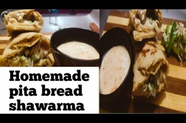 Homemade pita bread shawarma|Easy and healthy Shawarma at home