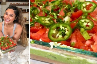 KETO LOW CARB 7 LAYER DIP! Simple & Easy Low Calorie Recipe For Snacks, Dips, Side Dish, & More!