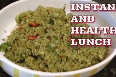 INSTANT AND HEALTHY WEIGHT LOSS LUNCH RECIPE | PUDINA /MINT PULAO | INSTANT PUDINA/MINT RICE