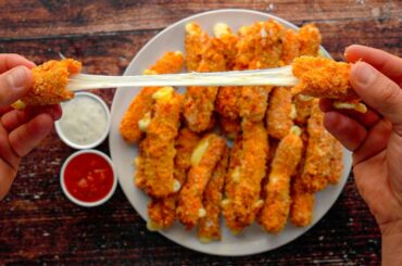 85 Calorie Air Fryer Mozzarella Sticks Recipe! | Low Calorie, Low Carb, High Protein!