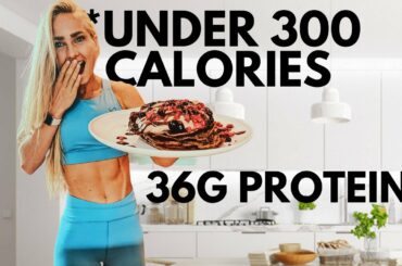 LOW CALORIE CHOCOLATE PROTEIN PANCAKES (only 5 ingredients!) Healthy recipe for weight-loss & abs