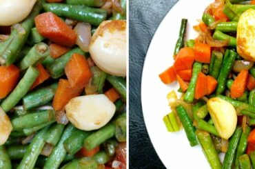 Garlic,Green bean,Pumpkin Vegetable Recipe For Weight Loss/Healthy Diet Recipe/Vegetable Recipe