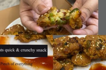 Oats quick & Crunchy Snack | Oats vegetable squares | Healthy breakfast recipe