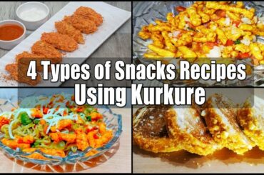 4 Easy Snacks Recipes With Kurkure | Kurkure Snacks Recipe | Quick Evening Snacks Recipes