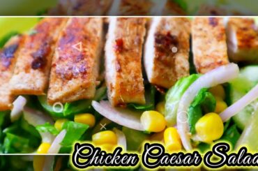 Chicken Caesar Salad|Restaurant style|Low calories|Diet food|Easy|Tasty Healthy Food
