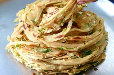 Chilli Garlic Paratha - Multilayered Garlic Paratha - Parotta Recipe | Garlic Bread | Skinny Recipes