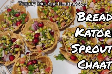 Bread katori sprout chaat | Healthy Bread  Sprout Chaat Recipe | Sprout Salad | Sprouts chaat Recipe