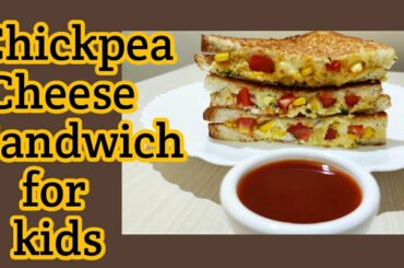 Chickpea Cheese Sandwich for kids | High protein Veg Sandwich | White Choley Sandwich | Sandwich