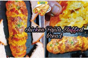 Chicken Stuffed Fajita Garlic Bread Recipe by Faizees suprise