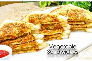 Egg And Vegetable Sandwiches Recipe | Instant breakfast recipe by "Food Vision" | UrduHindi