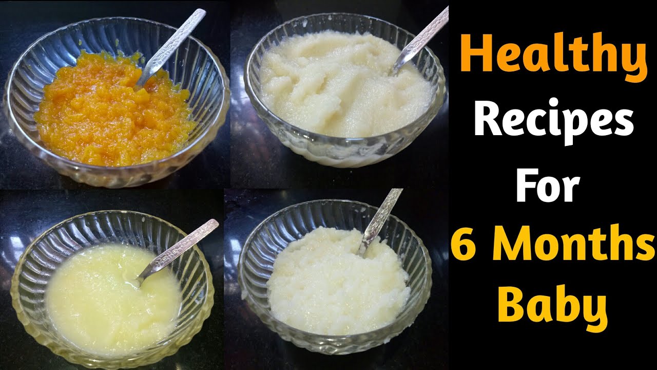 4 Healthy Food Recipes For 6 + Months Babies with English Subtitle | Puree For 6 Months Babies 4 Healthy Food Recipes For 6 + Months Babies with English Subtitle | Puree For 6 Months Babies
