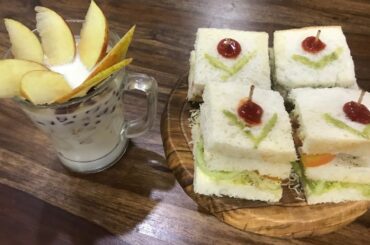 No cook sandwich|Fresh fruit cream| Quick breakfast recipes#nocookrecipe#sandwich