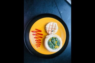 Baked Spinach corn disk | Grilled spinach corn sandwich | Healthy food recipes | Easy to make snack