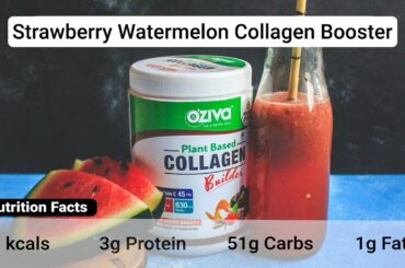 Strawberry Watermelon Collagen Smoothie | Healthy Skin | Smoothie Recipe | Healthy Recipes | OZiva