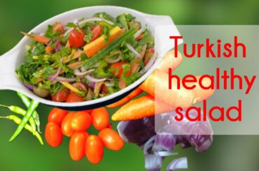 Turkish healthy salad| |easy salad|baby tomato red onion olives