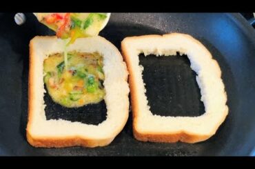 10 Minutes Quick & Easy Breakfast Recipe | Bread Omelette | Eggs In a Hole |  HEALTHY BREAKFAST