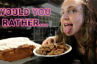 bake "healthy" PUMPKIN COOKIES & BREAD with me!! would you rather & day in the life | VLOG 4