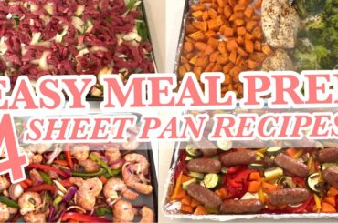 EASY MEAL PREP | 4 HEALTHY SHEET PAN RECIPES | DINNER IDEAS