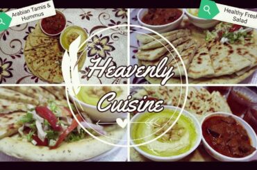 Famous Arabian Tamis Bread, Hummus & a very Healthy Salad | Easy Recipe | Heavenly Cuisine
