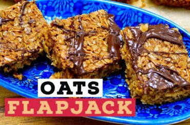 Oats Flapjack Chocolate Recipe Vegan | Oats Sweet Recipe | Healthy Recipe | Crispy Oats Recipe