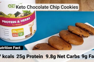 Keto Chocolate Chip Cookies | Low Calorie Recipe | Keto Desserts | Healthy Recipe | OZiva