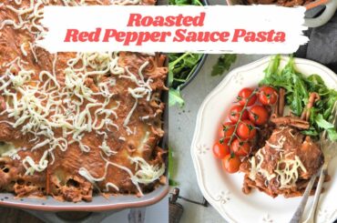 Roasted Red Pepper Sauce Pasta I Healthy Pasta Recipes for Weight Loss Vegetarian