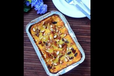 Eggless Bread Pudding Recipe - Bread pudding without eggs