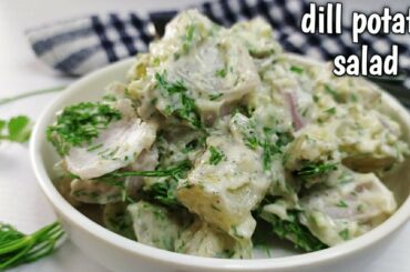 dill potato salad | dill potato mayonnaise salad | quick & healthy salad -  deliciously wow