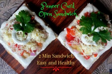Paneer Curd Open Sandwich Recipe | 2 Min, Quick, Easy & Healthy Breakfast Recipe - By Jyoti Jain