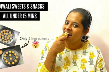 DIWALI SWEETS & SNACKS | ALL UNDER 15 MINUTES | HEALTHY RECIPES | ALL RECIPES IN DESCRIPTION BOX
