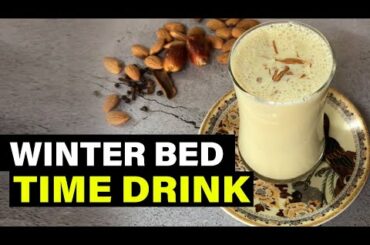 Winter Bed Time Drink Recipe | How to Make Healthy Easy Badam Haldi Ka Dhudh | Almond Turmeric Milk