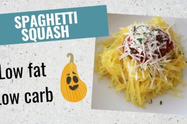 Spaghetti squash. Low fat, low carb easy recipe.