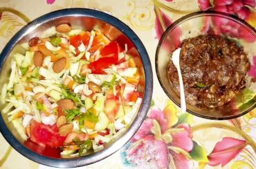 #healthy salad tomato, gajor,sosa, badam olive oil dea salad and high  tasty   vorta recipe
