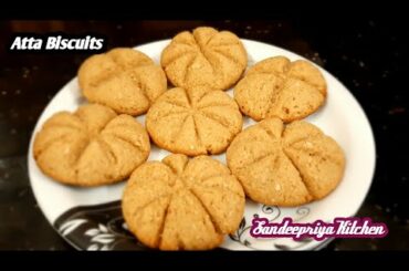 Atta Biscuits | Eggless whole Wheat Biscuits | Jaggery Atta Biscuits | Healthy Recipe